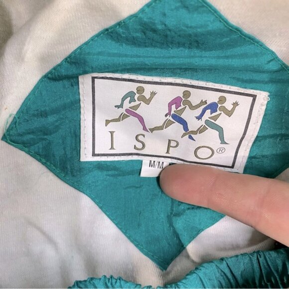 Vintage Ispo Green Blue All Over Busy Print Tracksuit W Green Pants M - Picture 2 of 16